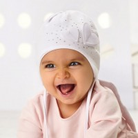  Detské čiapky - dievčenské - kojenecké - prechodné jarné / jesenné model - 4/142 - 44/46 